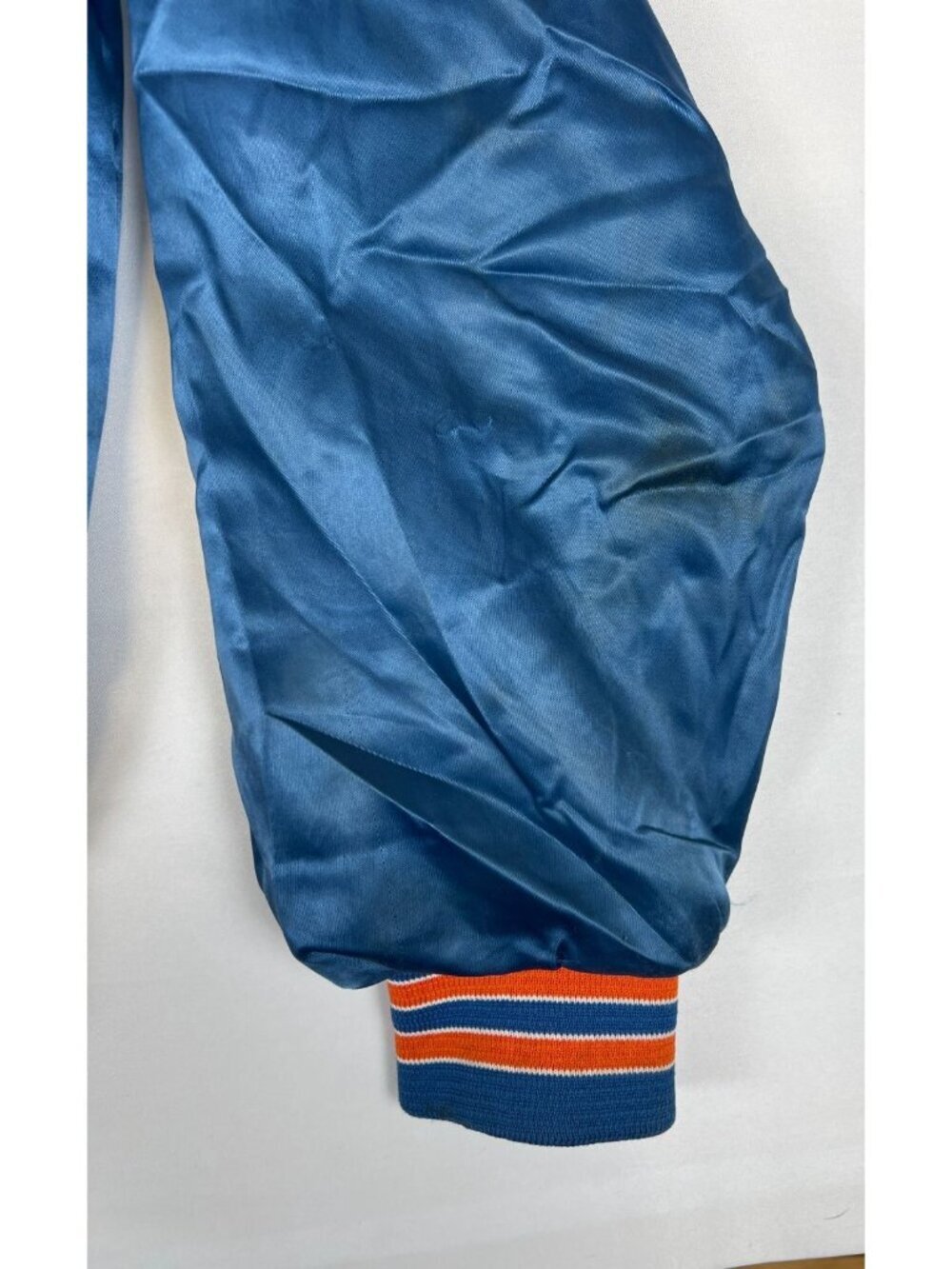 Vintage Chalk Line Men Medium NY Mets Satin Bomber Jacket Blue Made in USA MLB - Picture 7 of 15